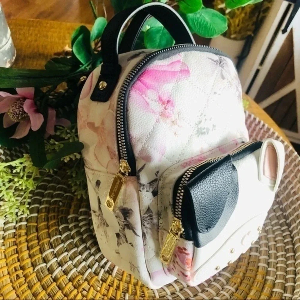 Betsey Johnson Floral Puppy Dog Mini Backpack Cute Designer Bag NWT